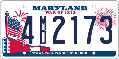 MD license plate 4MD2173