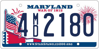 MD license plate 4MD2180