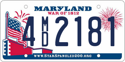 MD license plate 4MD2181