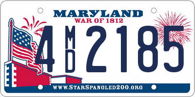 MD license plate 4MD2185