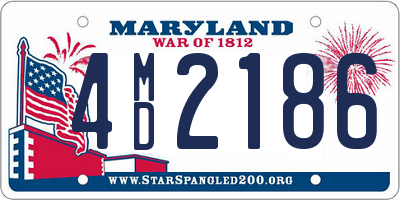 MD license plate 4MD2186