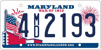 MD license plate 4MD2193