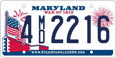 MD license plate 4MD2216