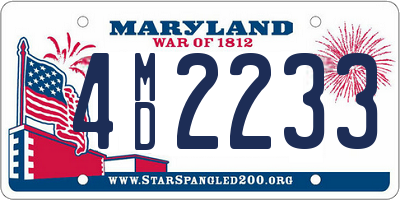 MD license plate 4MD2233