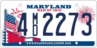 MD license plate 4MD2273