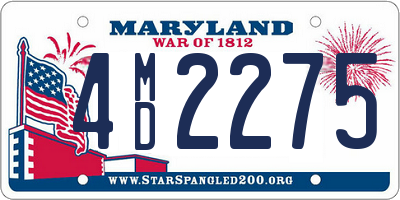 MD license plate 4MD2275