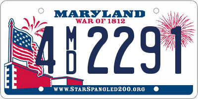 MD license plate 4MD2291