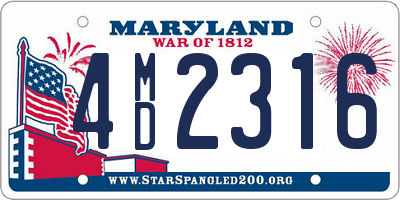 MD license plate 4MD2316