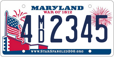 MD license plate 4MD2345