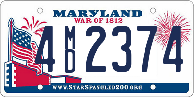 MD license plate 4MD2374