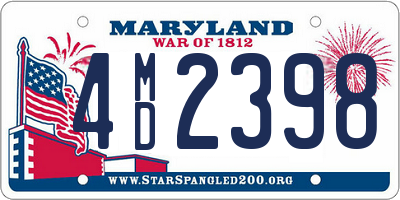 MD license plate 4MD2398