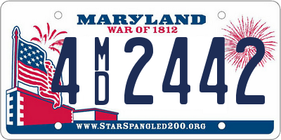 MD license plate 4MD2442