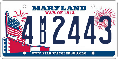 MD license plate 4MD2443