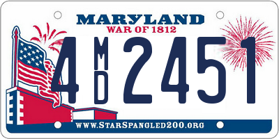 MD license plate 4MD2451