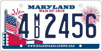 MD license plate 4MD2456