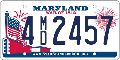 MD license plate 4MD2457