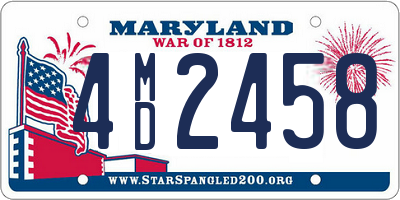 MD license plate 4MD2458