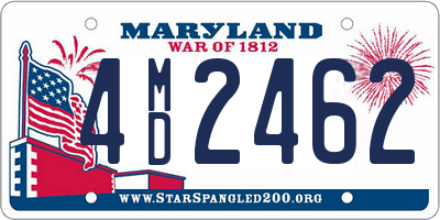 MD license plate 4MD2462