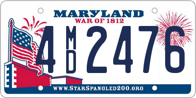 MD license plate 4MD2476