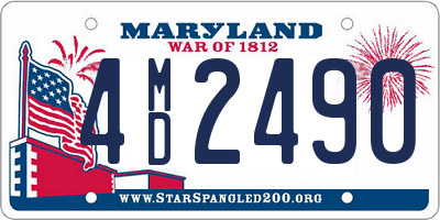 MD license plate 4MD2490