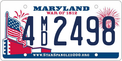 MD license plate 4MD2498