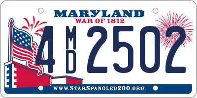 MD license plate 4MD2502