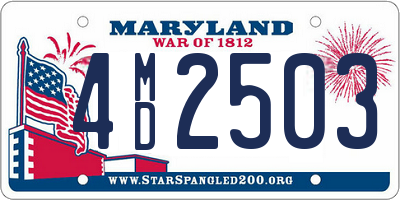 MD license plate 4MD2503