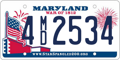 MD license plate 4MD2534