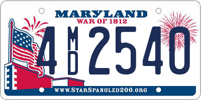 MD license plate 4MD2540