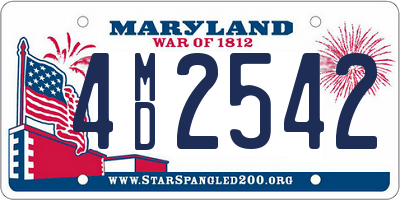 MD license plate 4MD2542