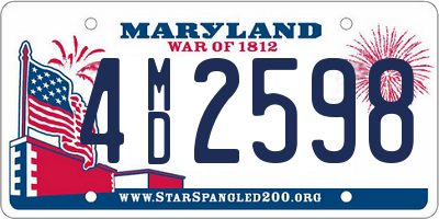 MD license plate 4MD2598