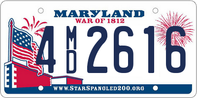 MD license plate 4MD2616