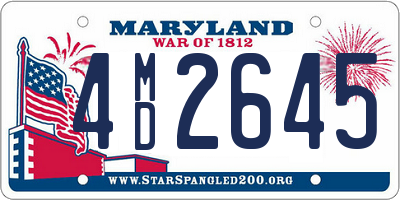 MD license plate 4MD2645