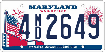 MD license plate 4MD2649