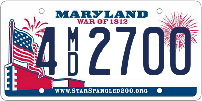 MD license plate 4MD2700