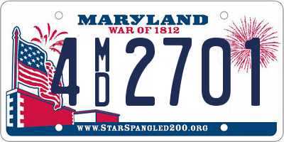 MD license plate 4MD2701