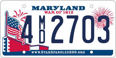 MD license plate 4MD2703