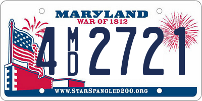 MD license plate 4MD2721