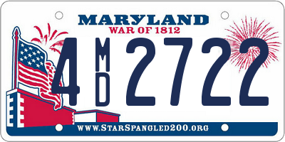 MD license plate 4MD2722