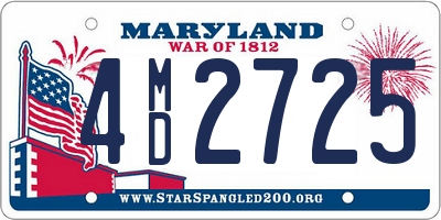 MD license plate 4MD2725