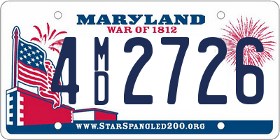 MD license plate 4MD2726