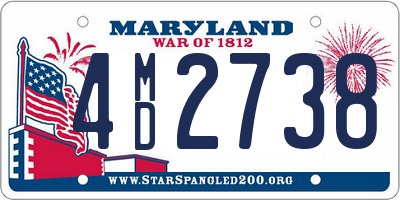 MD license plate 4MD2738