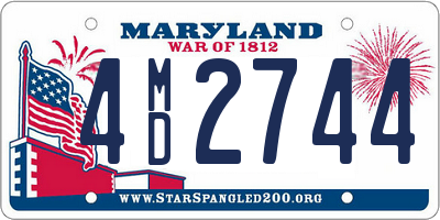 MD license plate 4MD2744