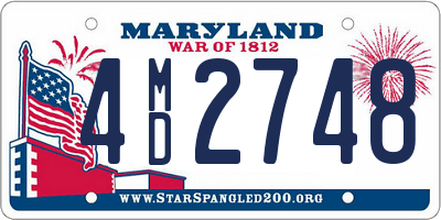 MD license plate 4MD2748