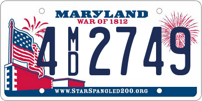 MD license plate 4MD2749