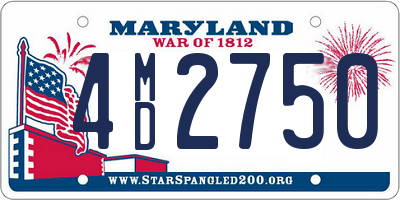 MD license plate 4MD2750