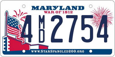 MD license plate 4MD2754