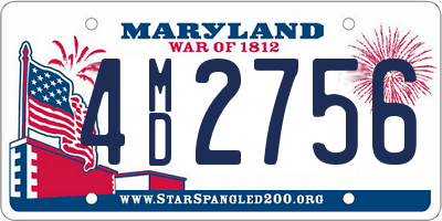 MD license plate 4MD2756