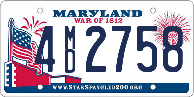 MD license plate 4MD2758