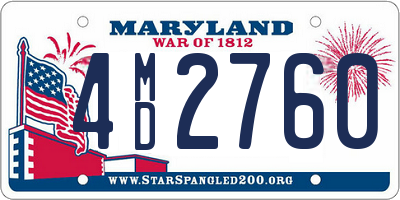 MD license plate 4MD2760